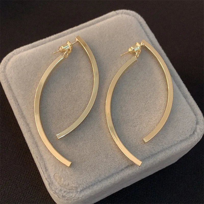 Boucles d'oreilles longues en acier inoxydable pour femmes, élégantes coréennes, mode Simple suspendue, bijoux cadeau de noël pour filles