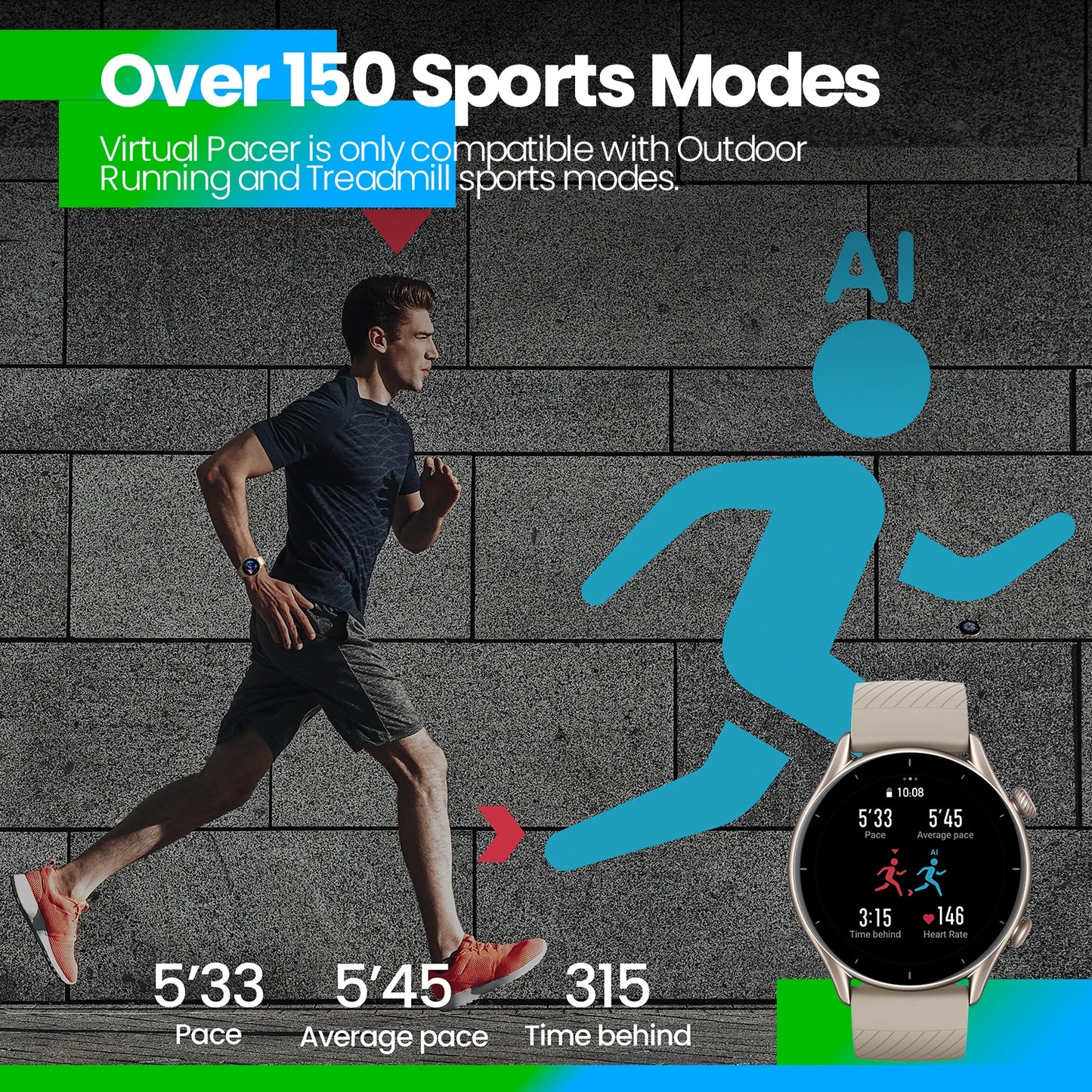 Version mondiale Amazfit GTR 3 GTR3 GTR-3 montre intelligente 1.39 "écran AMOLED Zepp OS Alexa montre intelligente GPS intégré pour Android IOS