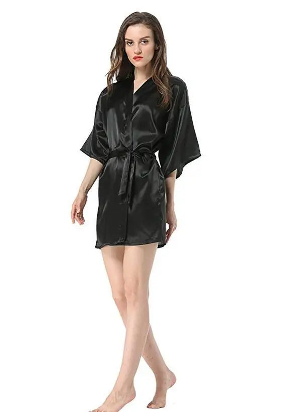 Faux Silk Robe