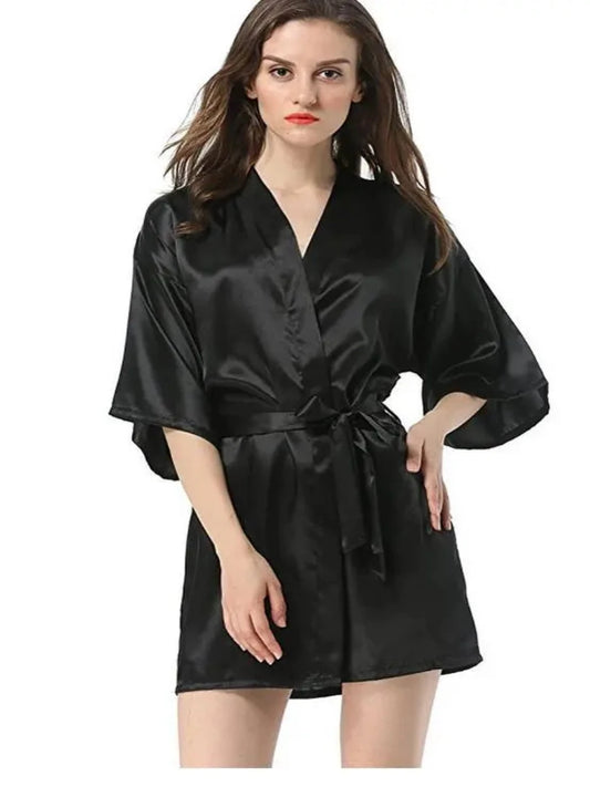 Faux Silk Robe