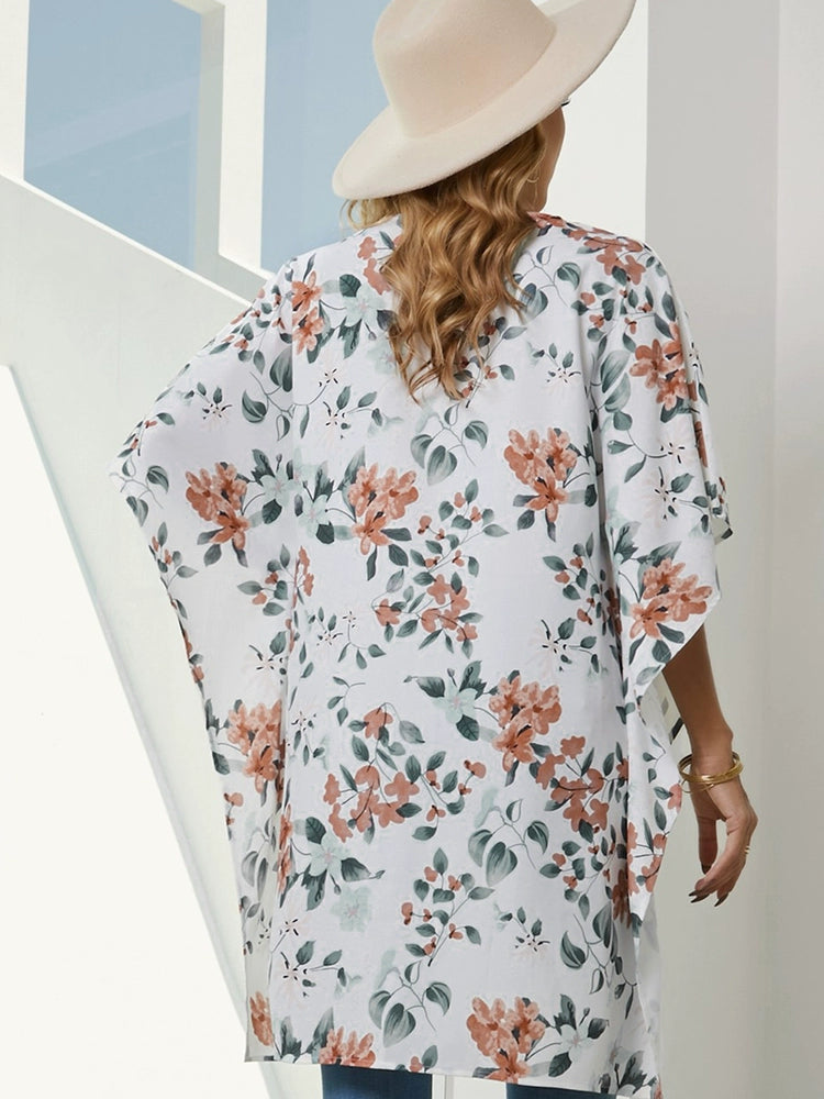 Summer Chiffon Shirt Loose V Neck Short Sleeve