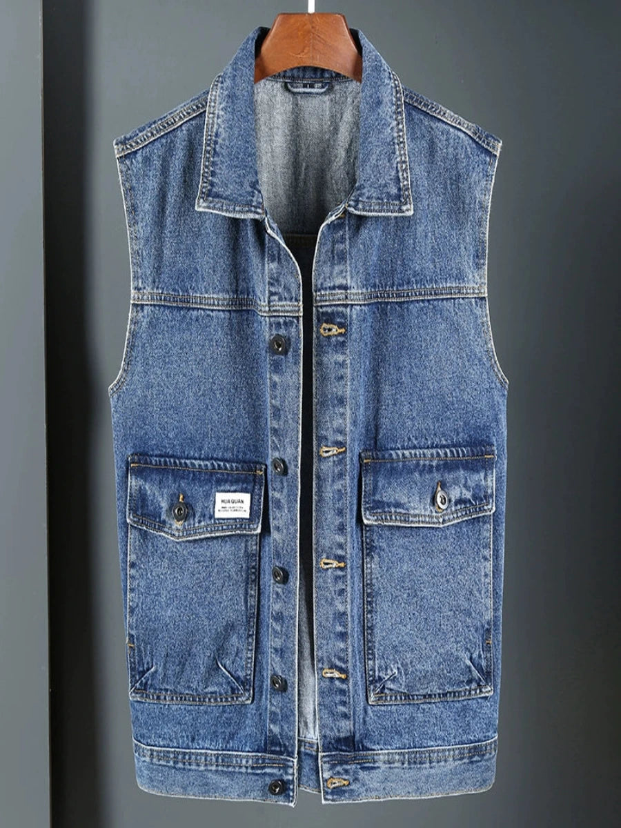 Slim Fit All-Matching Jeans Vest