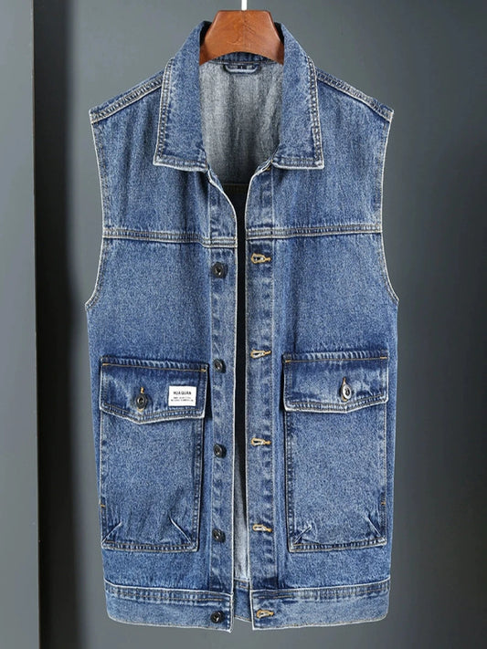 Slim Fit All-Matching Jeans Vest