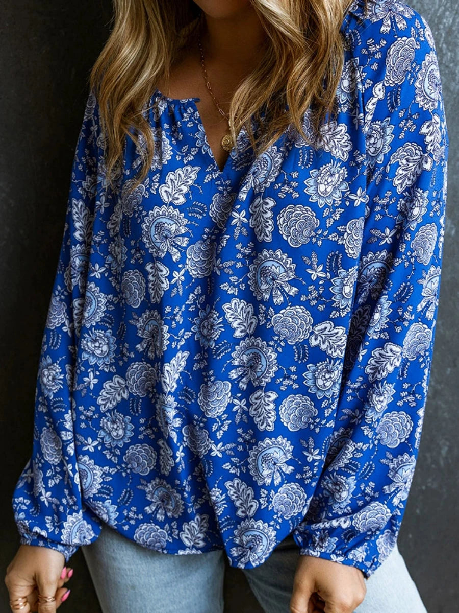 Long Sleeves Woven Florals Print