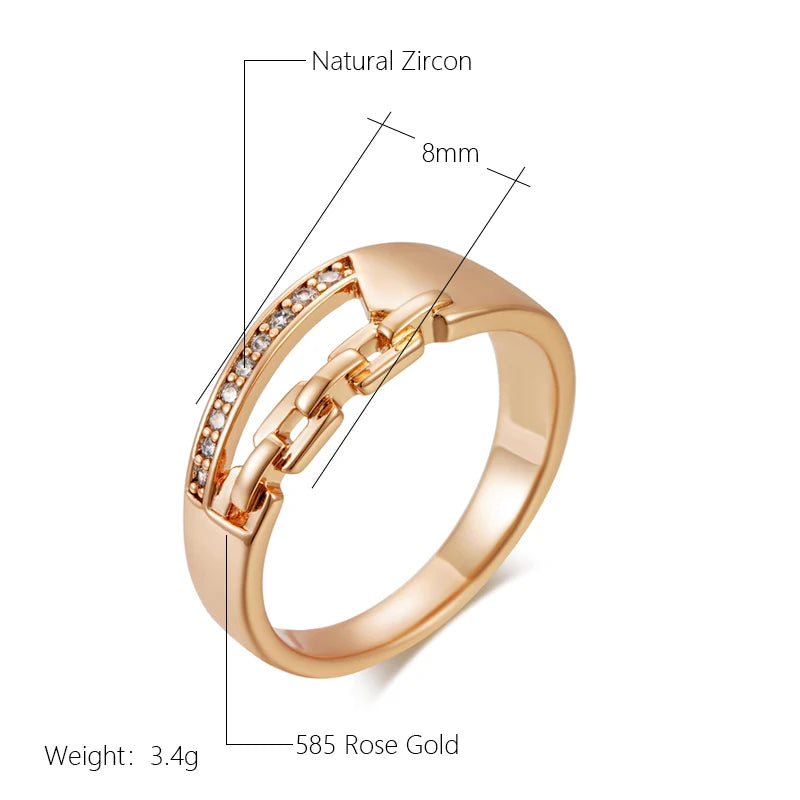 585 Rose Gold Color With Natural Zircon