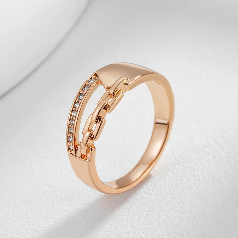 585 Rose Gold Color With Natural Zircon