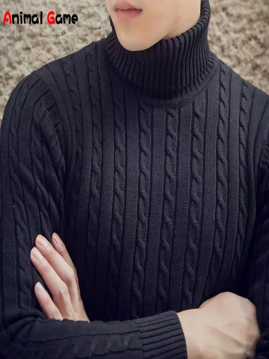 ANIMAL GAME Turtleneck Thick Sweater