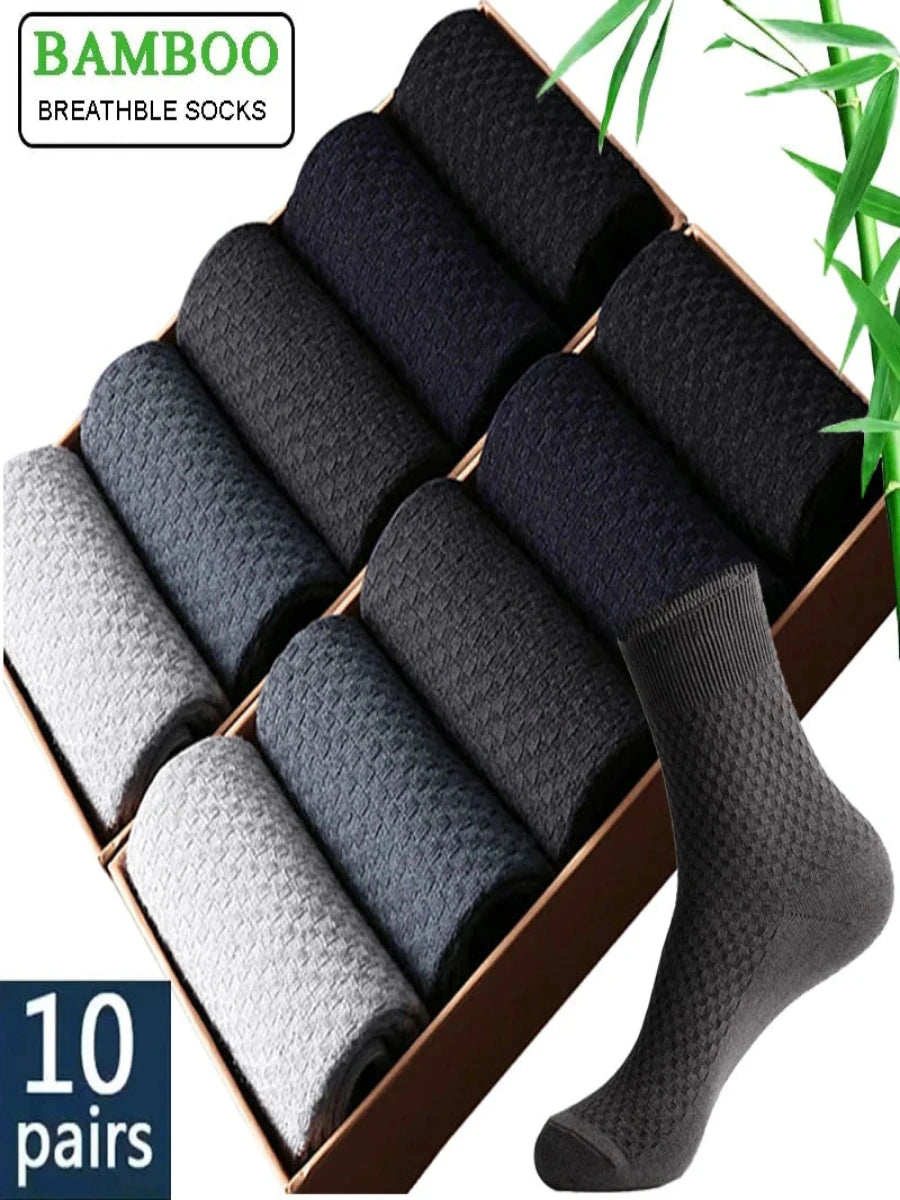 10 Lot Men Bamboo Fiber Socks