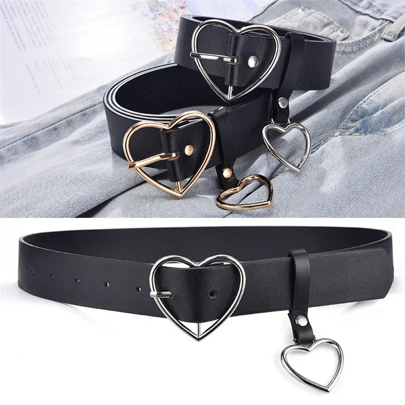 Cute Leather Heart Belt