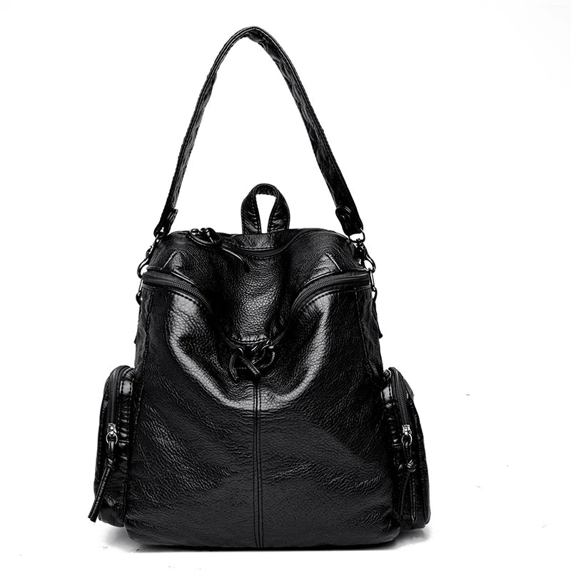 Genuine Leather Women Backpack