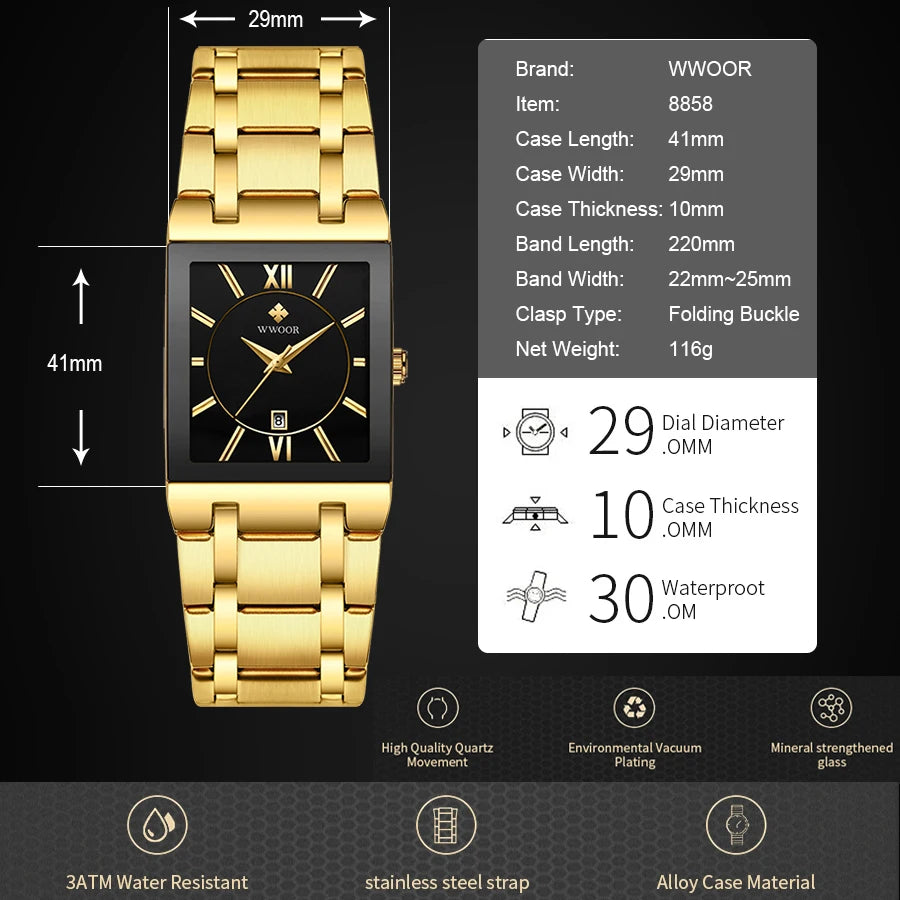 WWOOR Men Gold Watch