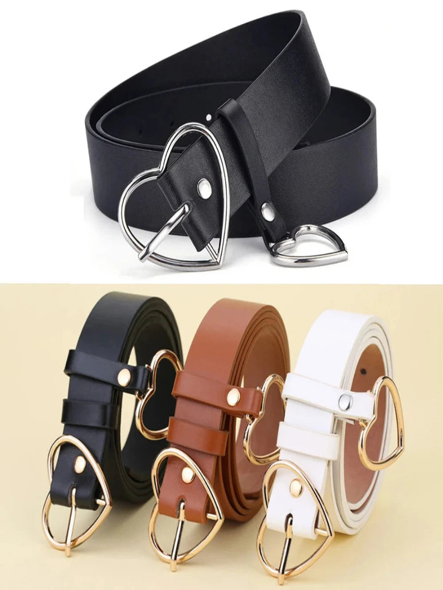 Cute Leather Heart Belt