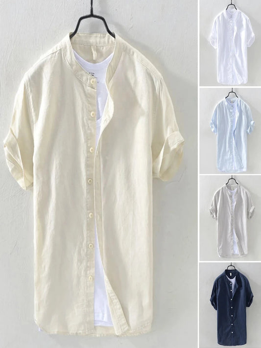 Chemise décontractée en coton et lin