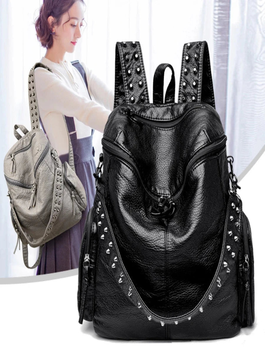 Genuine Leather Women Backpack