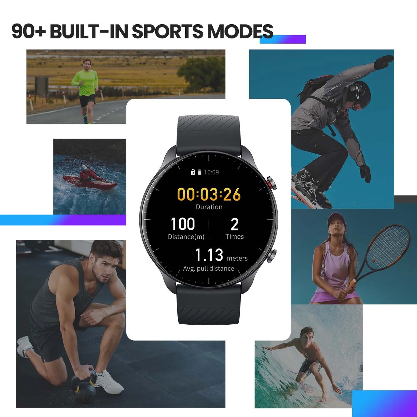 [Nouvelle version] Montre intelligente Amazfit GTR 2 Alexa Conception incurvée sans lunette intégrée Montre intelligente à autonomie ultra longue